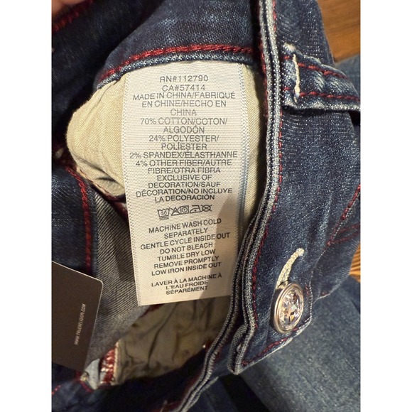 True Religion Crystal Skinny Jeans Womens 30 Blue Denim Mid-Rise Jennie Curvy - Picture 6 of 10